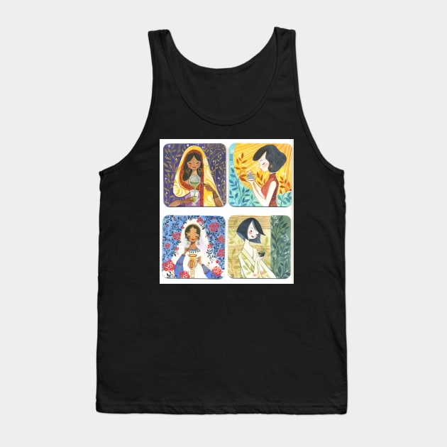 Drinking tea Tank Top by Alina Chau